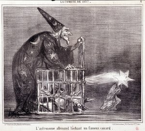 Caricature sur la science. Série sur la Comète de 1857 : L