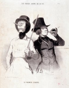 Caricature sur les jeunes dandys. Série 