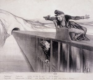 Dessin humoristique de Daumier « Les Chemins de Fer », sd. 19e siècle - Honoré Daumier