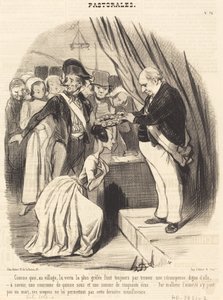 Comme quoi, au village, la vertu la plus grêlée... - Honoré Daumier