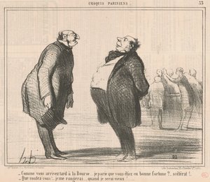 Comme vous arrivez tard à la bourse - Honoré Daumier