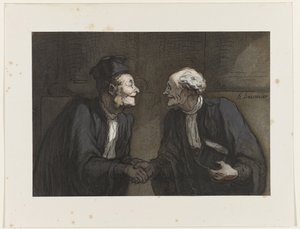 Deux avocats : la poignée de main - Honoré Daumier
