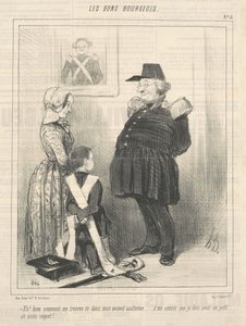 Eh! Bien comment me trouves-tu dans mon nouvel uniforme ... - Honoré Daumier