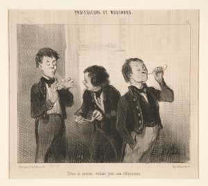 Élèves de sixième voulant jouer aux rhétoriciens, de Professeurs et Moutards - Honoré Daumier
