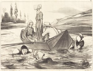En pleine eau - Honoré Daumier