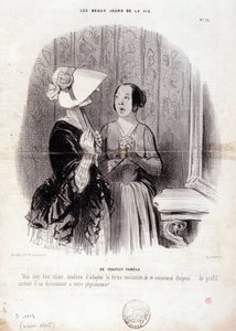 Caricature de mode. Série « Les Beaux Jours de la Vie » : « Un chapeau Pamela... » du 4 novembre. - Honoré Daumier
