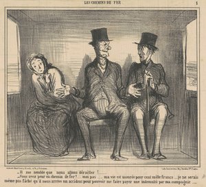 Il me semble que nous allons dérailler ... - Honoré Daumier