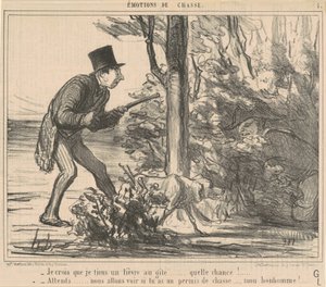 Je crois que je tiens un lièvre ... - Honoré Daumier
