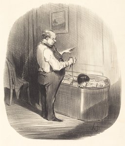 La Première leçon de natation - Honoré Daumier