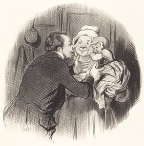 La visite à la nourrice - Honoré Daumier