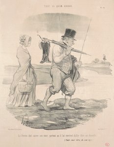 La femme doit suivre son mari - Honoré Daumier