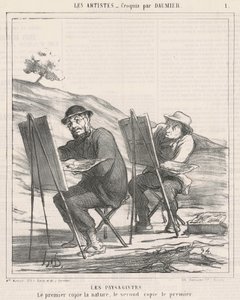 Les paysagistes. Le premier copie la nature - Honoré Daumier