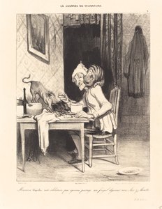 Monsieur Coquelet... partage son... déjeuner - Honoré Daumier