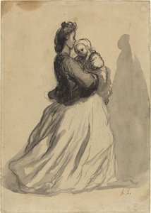 Mère et bébé - Honoré Daumier