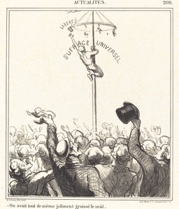 On avait... joliment graissé le mât - Honoré Daumier