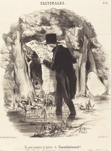 Où peut conduire la lecture du Constitutionnel! - Honoré Daumier