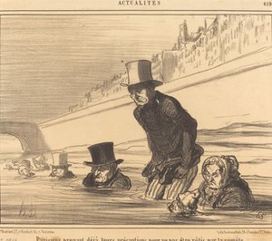 Parisiens prenant leurs précautions - Honoré Daumier