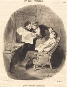 Quand le journal est trop intéressant - Honoré Daumier