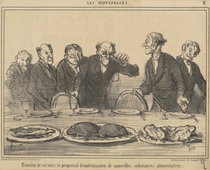 Réunion de savants se proposant... - Honoré Daumier