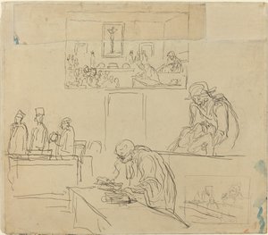 Scène du tribunal (Le verdict) - Honoré Daumier