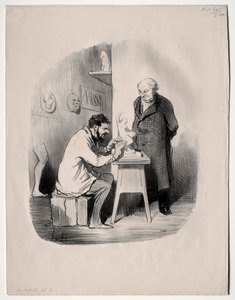 Les Artistes, planche 2 : Vous devez me modeler de cette manière un jour - Honoré Daumier
