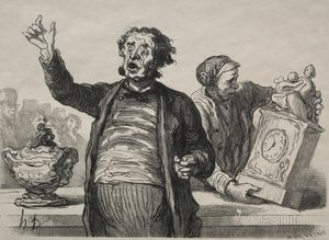 La salle des enchères : Le crieur public - Honoré Daumier