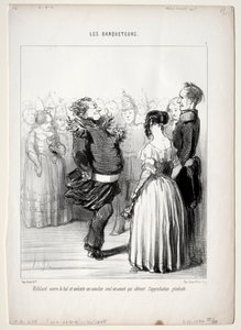 Les Banqueteurs, planche 5 : Rifolard ouvre le bal, 1848 - Honoré Daumier