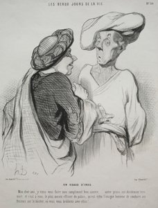 Les beaux jours de la vie, planche 30 : Une coutume indienne, 1844 - Honoré Daumier