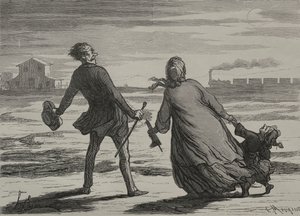 Le chemin de fer : Trop tard - Honoré Daumier