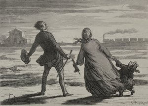 Le Chemin de fer : Trop tard - Honoré Daumier