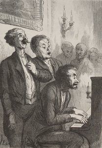 Les chanteurs dans le salon - Honoré Daumier