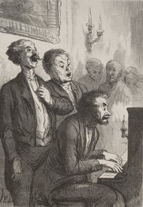 Les chanteurs : Les chanteurs dans le salon - Honoré Daumier