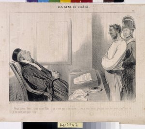 Le peuple de la justice. Caricature par Honoré Daumier (1808-1879), 37,5x28. Extrait du journal Le Charivari, Musée des Beaux-Arts, Palais Longchamp, Marseille. - Honoré Daumier