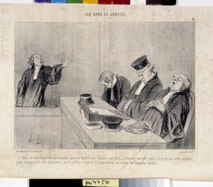 Les gens de justice. Caricature par Honoré Daumier (1808-1879), du journal Le Charivari, 37,5x28. Musée des Beaux-Arts, Palais Longchamp, Marseille.