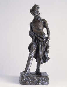 Le ratapoil, un caricaturiste politique représentant le fossoyeur de la République. Sculpture en bronze avec sable par Honoré Daumier (1808-1879) - Honoré Daumier