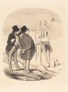 Deux hommes parmi les ruines