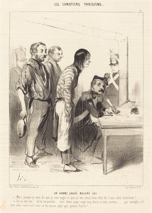 Un homme sauvé malgré lui - Honoré Daumier