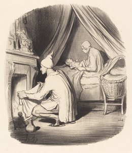 Une nuit agitée - Honoré Daumier