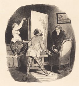 Une position difficile - Honoré Daumier