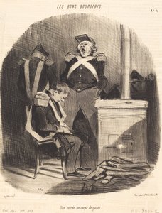 Une Soirée au Corps de Garde - Honoré Daumier