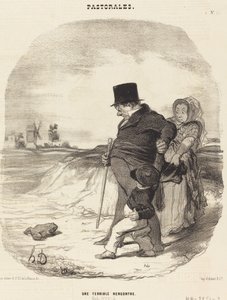 Une terrible rencontre - Honoré Daumier