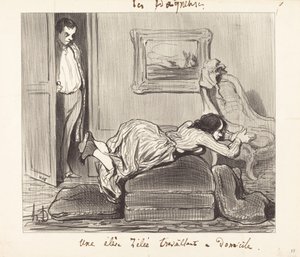 Une élève zélée travaillant à domicile - Honoré Daumier