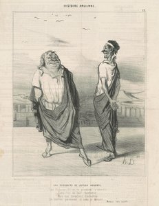 Une rencontre de joyeux augures - Honoré Daumier