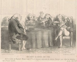 Une séance du conseil des cinq - Honoré Daumier