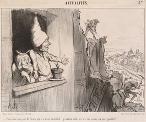 Voilà... mon pot de fleurs... va avoir du soleil... - Honoré Daumier