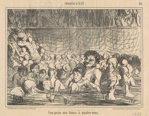 Vue prise aux bains à quatre sous - Honoré Daumier