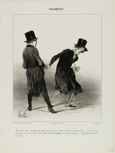 "Comment savez-vous que je suis veuf  Après vingt ans de travaux forcés, pas de mariage, je commence doucement à me ressaisir, et voilà que vous me proposez un second mariage ! Ragoulet, arrête de me tenir la main !", planche 10 fr - Honoré Victorin Daumier