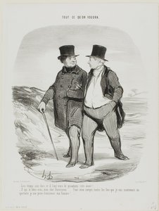 "- Les temps sont difficiles, cette année nous devons apprendre à être plus modestes... - Ne me dites pas, mon cher Ducorneau.... en ce qui me concerne, chaque fois que je vais au théâtre, je me prive désormais de la compagnie de ma femme....", planche 2 d