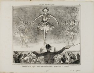 Un danseur qui prétend avoir conservé la grande tradition de VESTRI, planche 12 des Croquis Dramatiques - Honoré Victorin Daumier