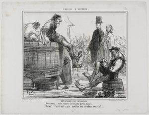 Impressions du millésime. "- Quoi ! Vous marchez pieds nus  - Et alors... vous ne voudriez pas que nous le fassions avec nos chaussures de danse !", planche 2 de Croquis D